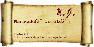 Maracskó Jonatán névjegykártya